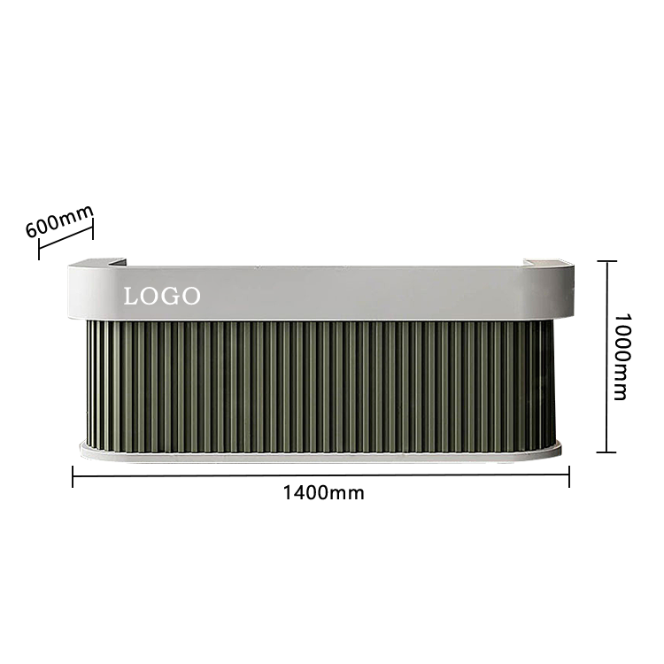 受付カウンター レジカウンター 店舗用 台輪デザイン 大容量収納 上質 洗練 ライトウォールナット カスタマイズ可能 JDQT-N038