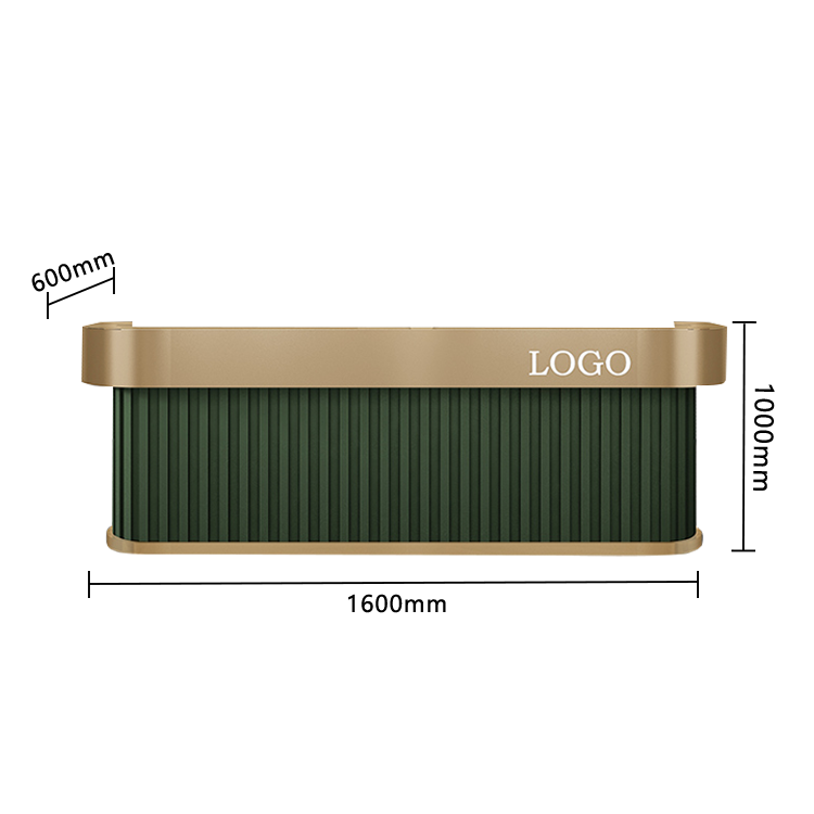 受付カウンター レジカウンター 店舗用 台輪デザイン 大容量収納 上質 洗練 ライトウォールナット カスタマイズ可能 JDQT-N038