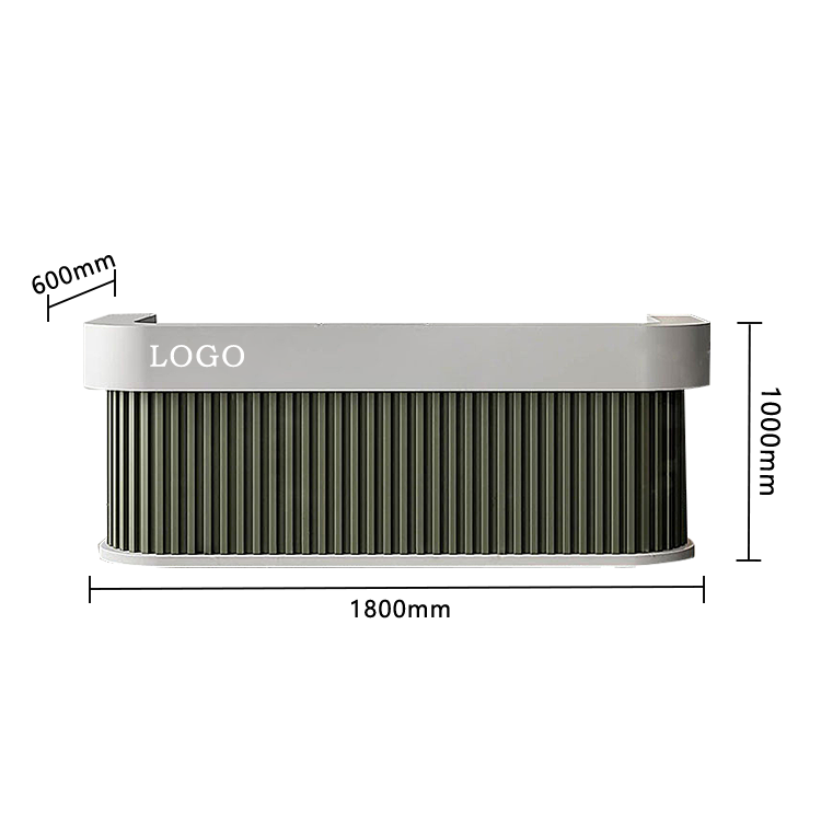 受付カウンター レジカウンター 店舗用 台輪デザイン 大容量収納 上質 洗練 ライトウォールナット カスタマイズ可能 JDQT-N038