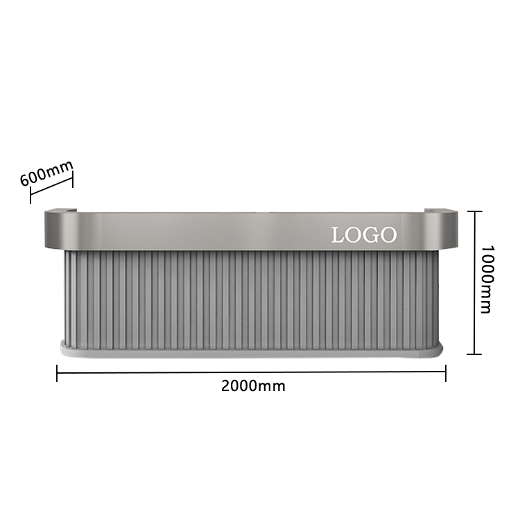 受付カウンター レジカウンター 店舗用 台輪デザイン 大容量収納 上質 洗練 ライトウォールナット カスタマイズ可能 JDQT-N038