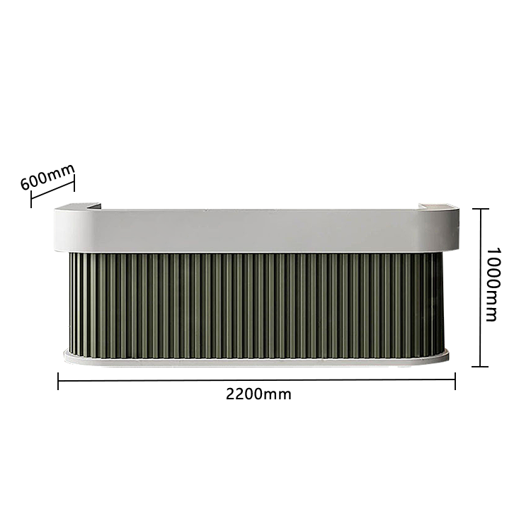 受付カウンター レジカウンター 店舗用 台輪デザイン 大容量収納 上質 洗練 ライトウォールナット カスタマイズ可能 JDQT-N038