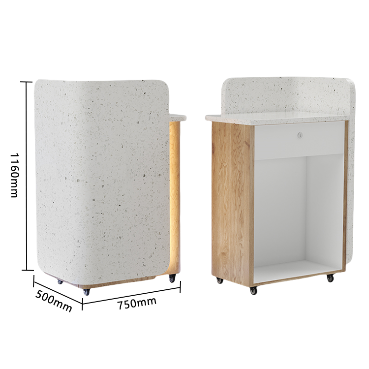 レジカウンター 小型レジカウンター 店舗用 鍵ロック 引き出し収納 受付 耐久性 高品質 洗練 贅沢 ブラック JDQT-N039