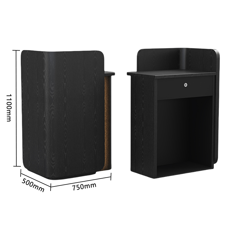 レジカウンター 小型レジカウンター 店舗用 鍵ロック 引き出し収納 受付 耐久性 高品質 洗練 贅沢 ブラック JDQT-N039