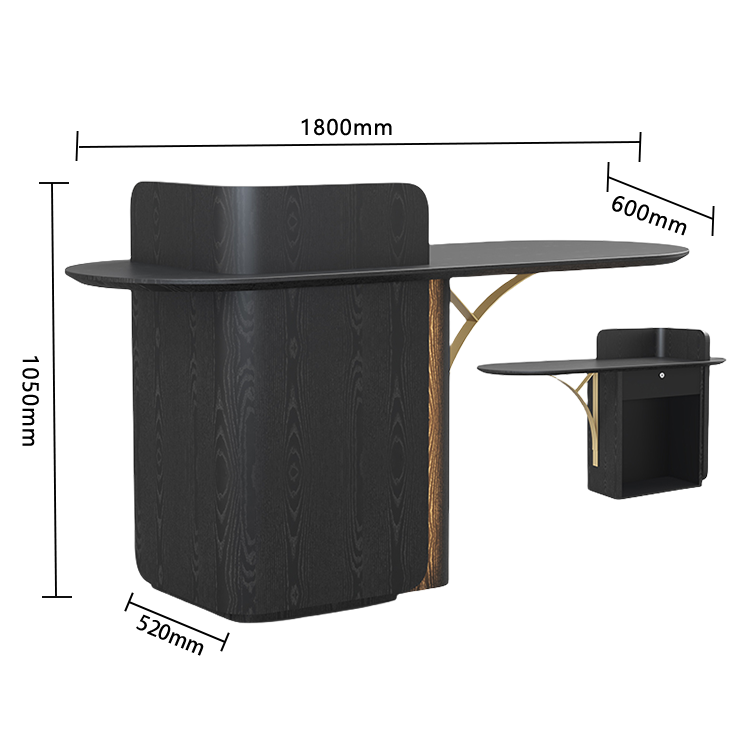 レジカウンター 小型レジカウンター 店舗用 鍵ロック 引き出し収納 受付 耐久性 高品質 洗練 贅沢 ブラック JDQT-N039