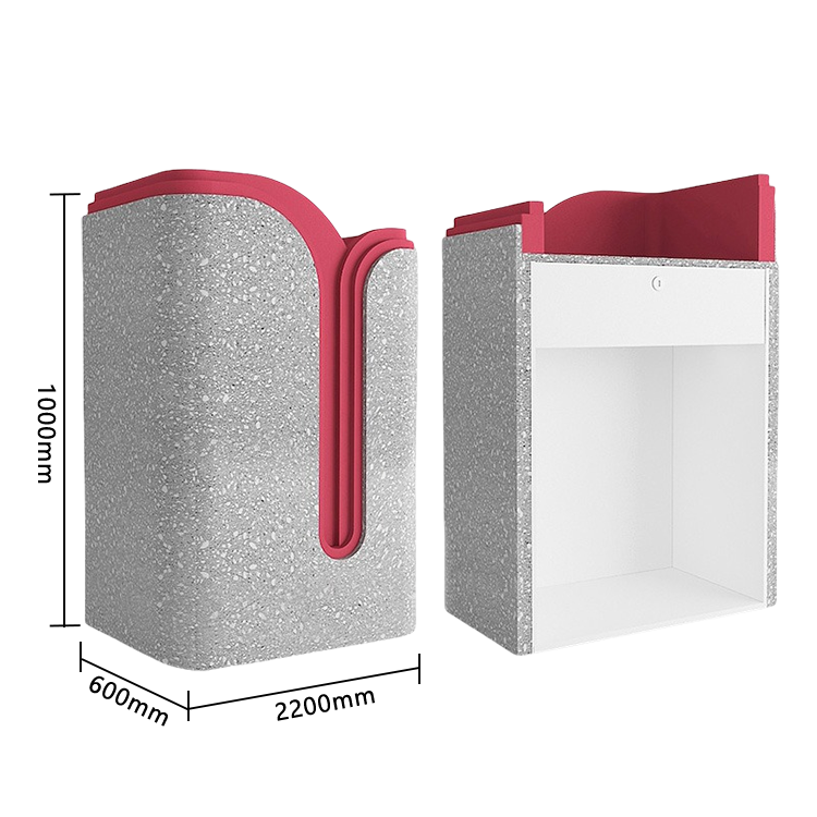 レジカウンター 小型レジカウンター 無人カウンター 店舗用 鍵ロック 受付 大容量収納 グレー カスタマイズ可能 JDQT-N040