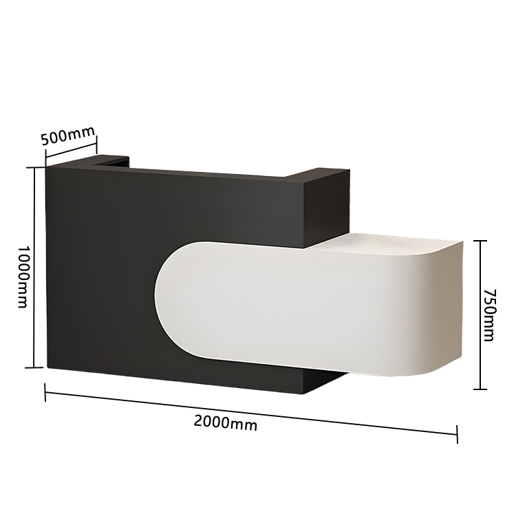 受付カウンター レジカウンター 美容院 店舗用 大容量収納 鍵ロック 耐久性 モダン ブラック カスタマイズ可能 JDQT-N043