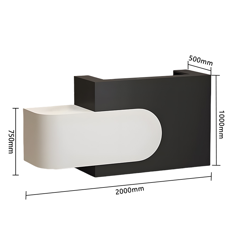 受付カウンター レジカウンター 美容院 店舗用 大容量収納 鍵ロック 耐久性 モダン ブラック カスタマイズ可能 JDQT-N043