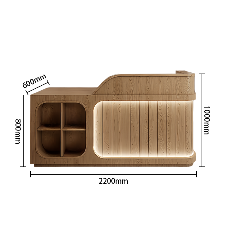 受付カウンター レジカウンター オフィスカウンター 美容院 店舗用 大容量収納 モダン ベージュ カスタマイズ可能 JDQT-N046