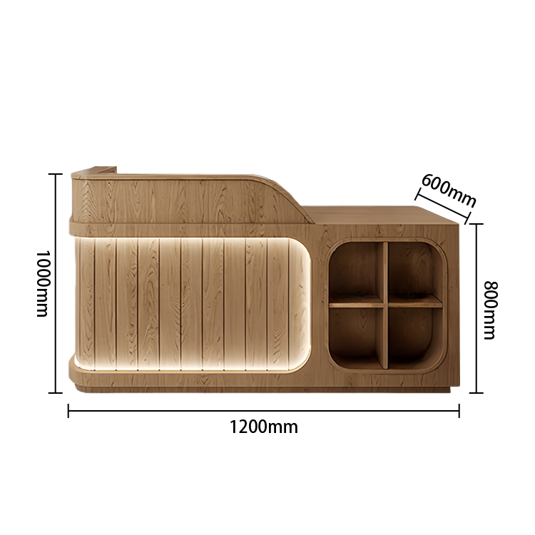 受付カウンター レジカウンター オフィスカウンター 美容院 店舗用 大容量収納 モダン ベージュ カスタマイズ可能 JDQT-N046