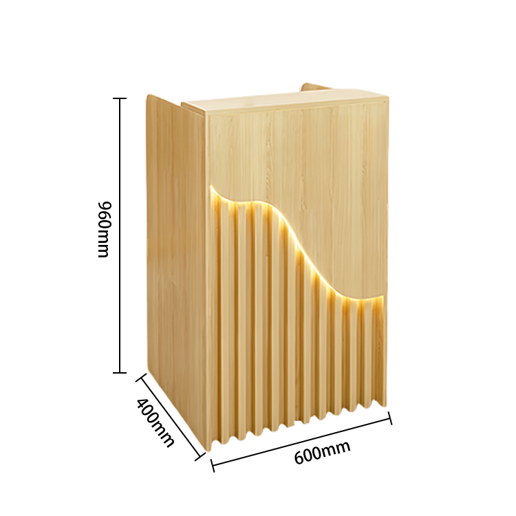 無人カウンター 小型レジカウンター レジカウンター 店舗用 LEDライト 鍵ロック ナチュラル カスタマイズ可能 JDQT-N047