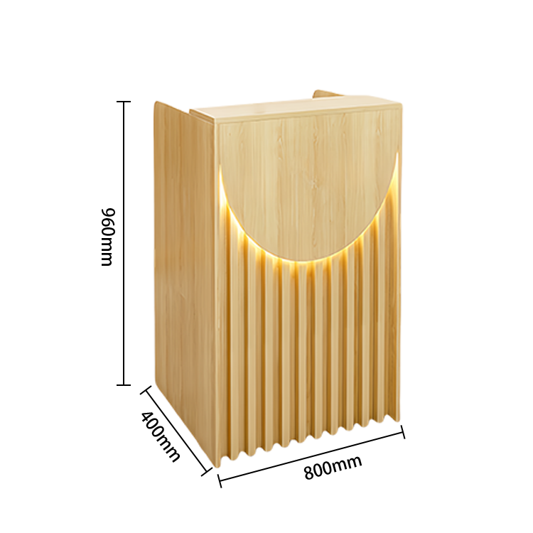 無人カウンター 小型レジカウンター レジカウンター 店舗用 LEDライト 鍵ロック ナチュラル カスタマイズ可能 JDQT-N047