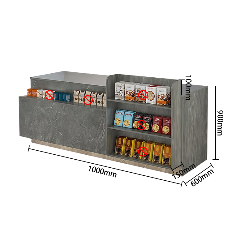 展示棚 受付台 レジカウンター 店舗用 コンビニ オープン収納 鍵ロック 分類収納 清潔 ナチュラル カスタマイズ可能 JDQT-N050