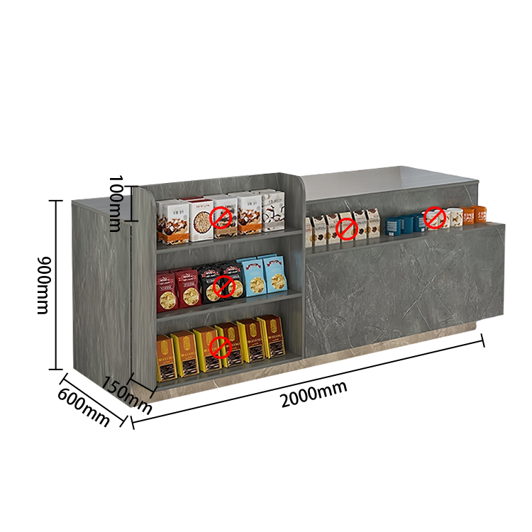 展示棚 受付台 レジカウンター 店舗用 コンビニ オープン収納 鍵ロック 分類収納 清潔 ナチュラル カスタマイズ可能 JDQT-N050