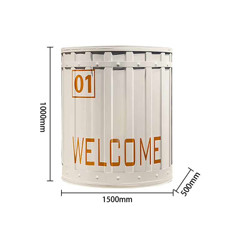 受付カウンター 円弧型受付カウンター 半円型 バー 店舗用 鍵ロック 大容量収納 工業風 ホワイト カスタマイズ可能 JDQT-N053