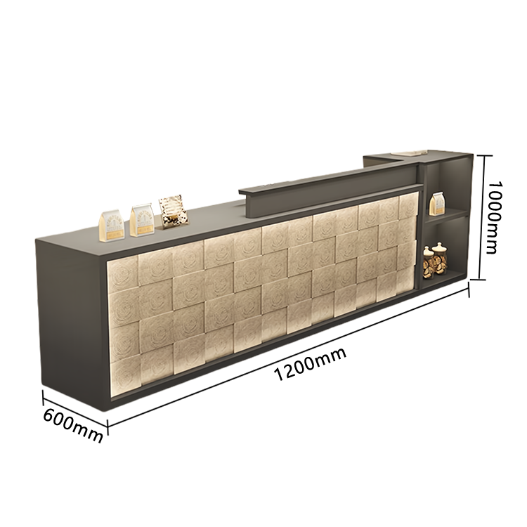 受付カウンター レジカウンター 店舗用 鍵ロック キーボードトレイ 大容量収納 高荷重性 ナチュラル カスタマイズ可能 JDQT-N056