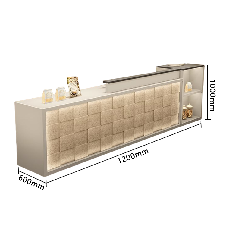 受付カウンター レジカウンター 店舗用 鍵ロック キーボードトレイ 大容量収納 高荷重性 ナチュラル カスタマイズ可能 JDQT-N056