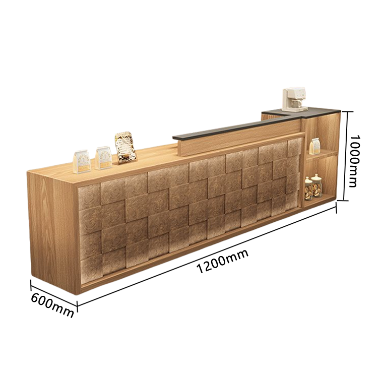 受付カウンター レジカウンター 店舗用 鍵ロック キーボードトレイ 大容量収納 高荷重性 ナチュラル カスタマイズ可能 JDQT-N056