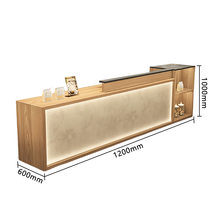 受付カウンター レジカウンター 店舗用 鍵ロック キーボードトレイ 大容量収納 高荷重性 ナチュラル カスタマイズ可能 JDQT-N056