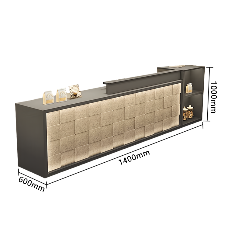 受付カウンター レジカウンター 店舗用 鍵ロック キーボードトレイ 大容量収納 高荷重性 ナチュラル カスタマイズ可能 JDQT-N056