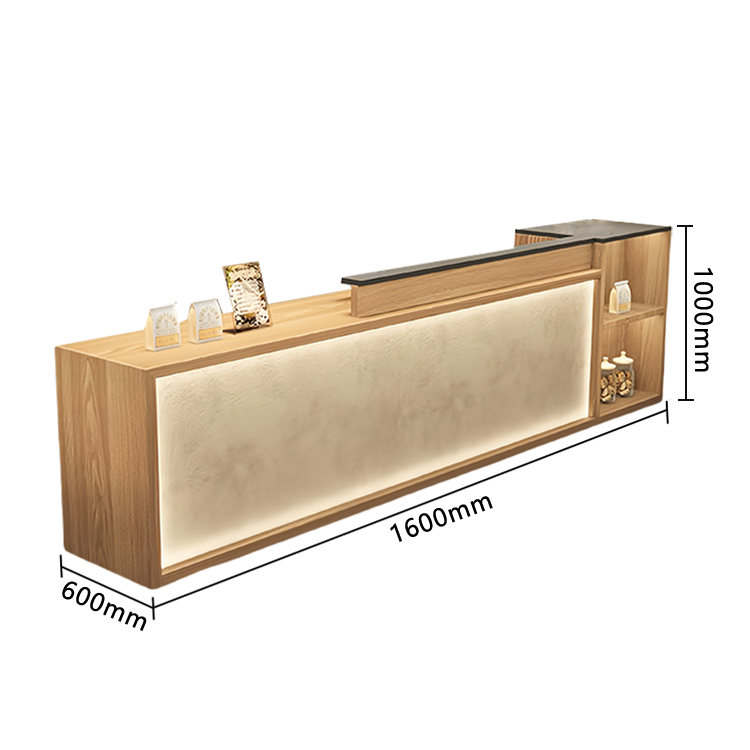 受付カウンター レジカウンター 店舗用 鍵ロック キーボードトレイ 大容量収納 高荷重性 ナチュラル カスタマイズ可能 JDQT-N056