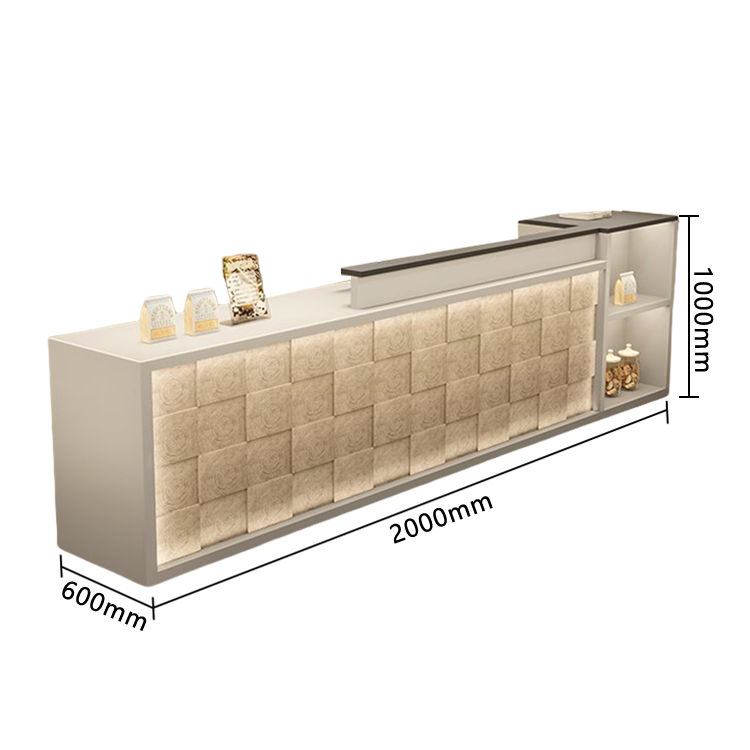 受付カウンター レジカウンター 店舗用 鍵ロック キーボードトレイ 大容量収納 高荷重性 ナチュラル カスタマイズ可能 JDQT-N056