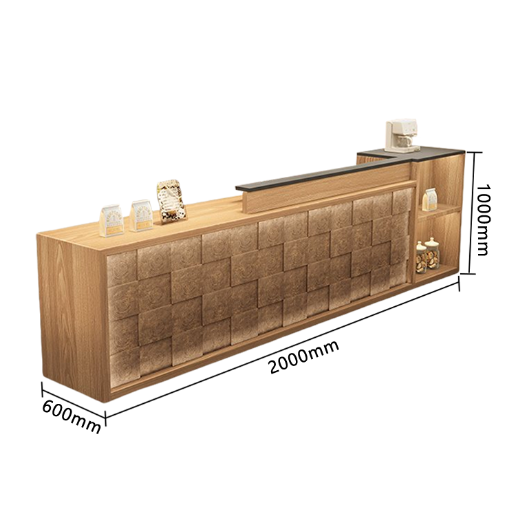 受付カウンター レジカウンター 店舗用 鍵ロック キーボードトレイ 大容量収納 高荷重性 ナチュラル カスタマイズ可能 JDQT-N056