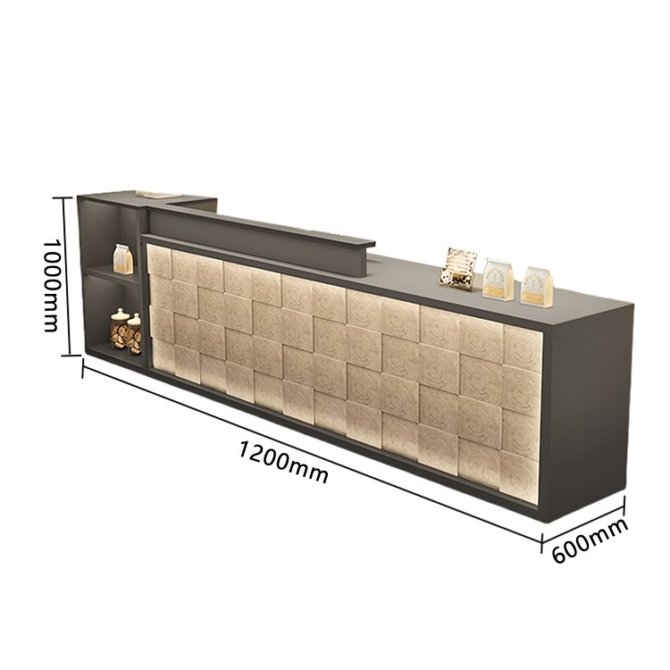 受付カウンター レジカウンター 店舗用 鍵ロック キーボードトレイ 大容量収納 高荷重性 ナチュラル カスタマイズ可能 JDQT-N056