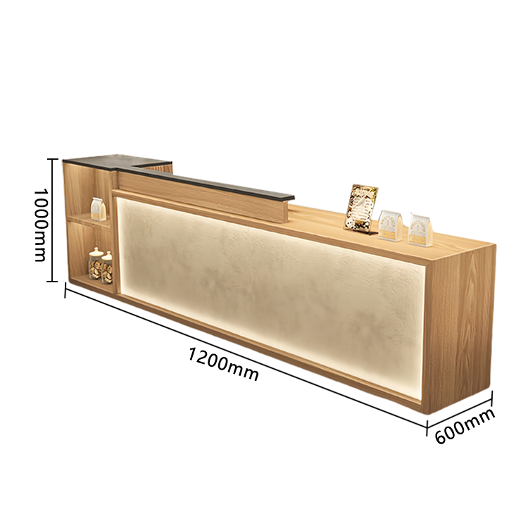受付カウンター レジカウンター 店舗用 鍵ロック キーボードトレイ 大容量収納 高荷重性 ナチュラル カスタマイズ可能 JDQT-N056