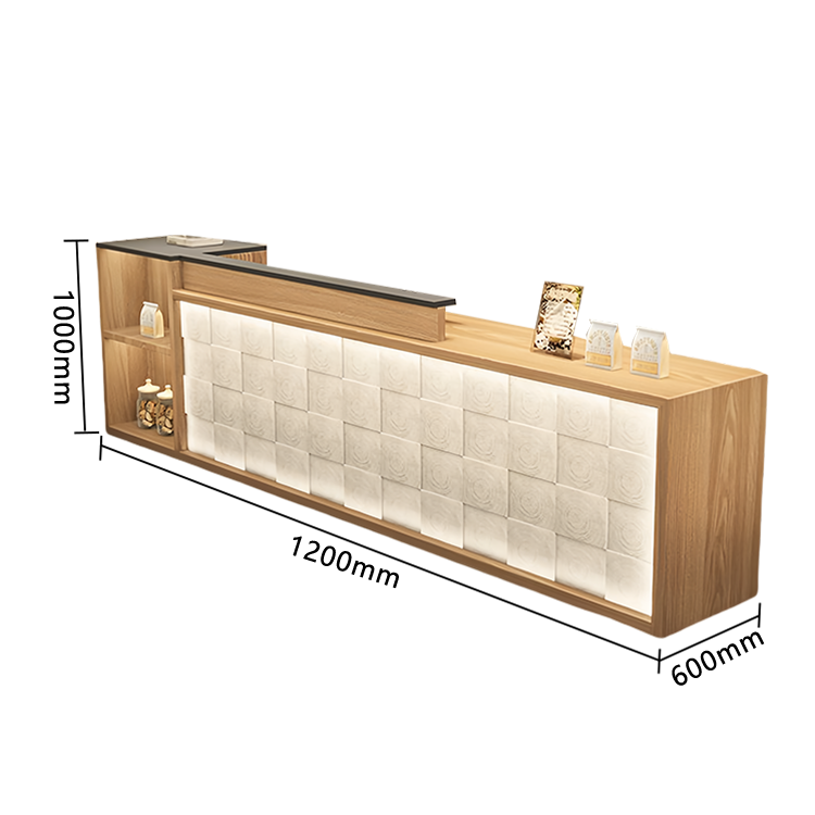 受付カウンター レジカウンター 店舗用 鍵ロック キーボードトレイ 大容量収納 高荷重性 ナチュラル カスタマイズ可能 JDQT-N056