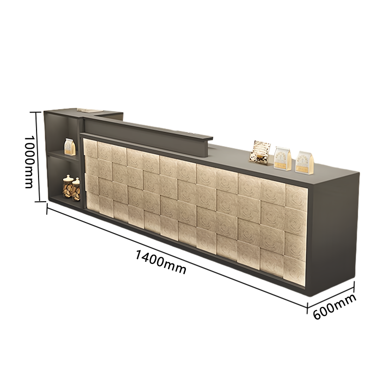 受付カウンター レジカウンター 店舗用 鍵ロック キーボードトレイ 大容量収納 高荷重性 ナチュラル カスタマイズ可能 JDQT-N056