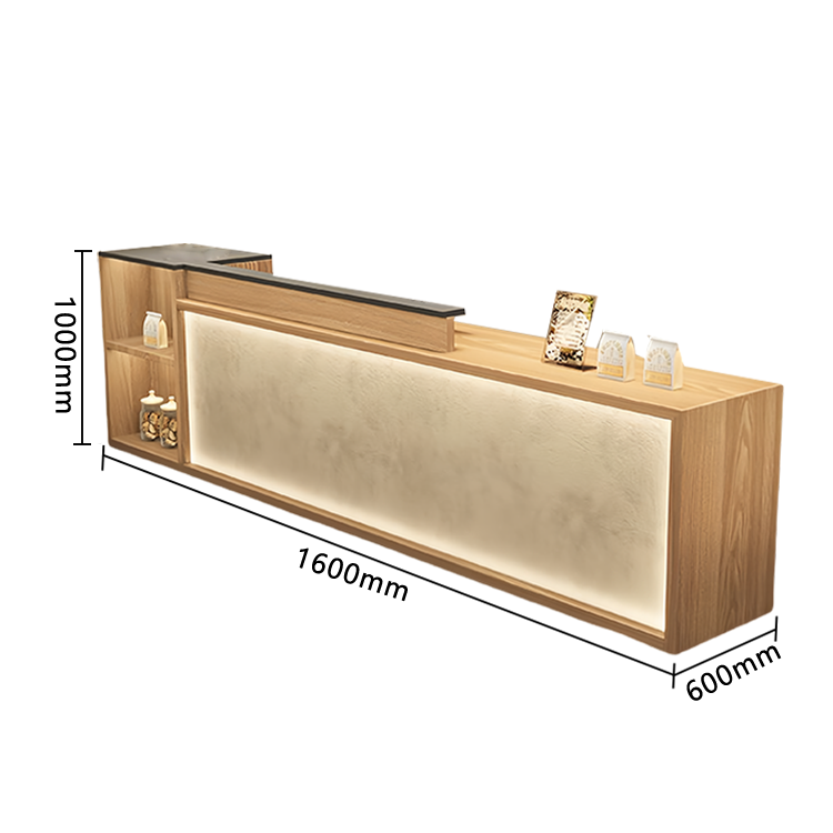 受付カウンター レジカウンター 店舗用 鍵ロック キーボードトレイ 大容量収納 高荷重性 ナチュラル カスタマイズ可能 JDQT-N056