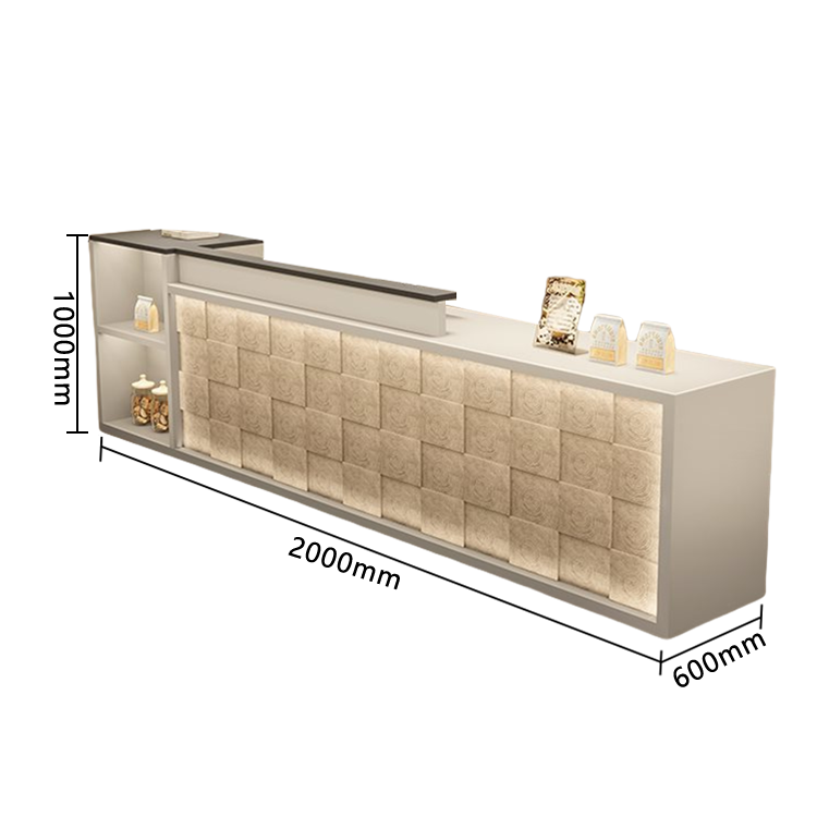 受付カウンター レジカウンター 店舗用 鍵ロック キーボードトレイ 大容量収納 高荷重性 ナチュラル カスタマイズ可能 JDQT-N056