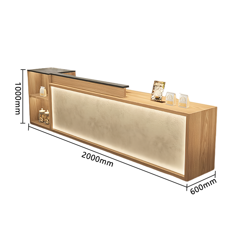 受付カウンター レジカウンター 店舗用 鍵ロック キーボードトレイ 大容量収納 高荷重性 ナチュラル カスタマイズ可能 JDQT-N056