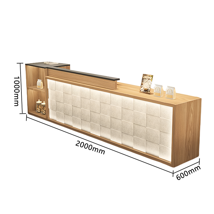 受付カウンター レジカウンター 店舗用 鍵ロック キーボードトレイ 大容量収納 高荷重性 ナチュラル カスタマイズ可能 JDQT-N056