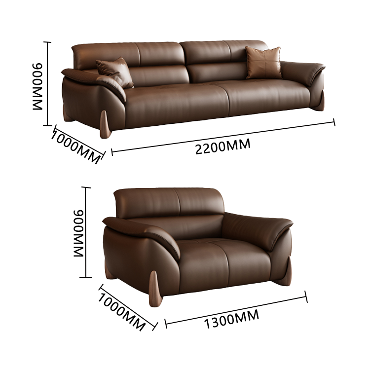応接セット レザーソファー オフィスソファー 受付ソファー 1人掛け 3人掛け 無垢材 柔軟性 ブラウン カスタマイズ可能 JDSF-N006
