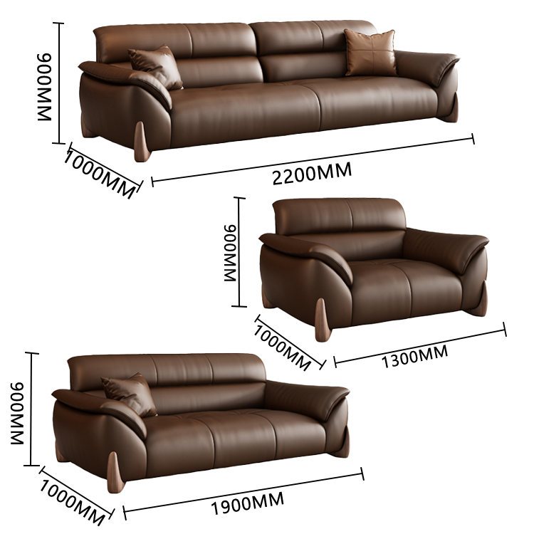 応接セット レザーソファー オフィスソファー 受付ソファー 1人掛け 3人掛け 無垢材 柔軟性 ブラウン カスタマイズ可能 JDSF-N006