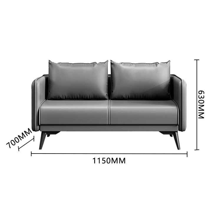 応接セット ロータイプ オフィスソファー 1人掛け 2人掛け 天然木 ソフトレザー シンプル グレー カスタマイズ可能 JDSF-N009