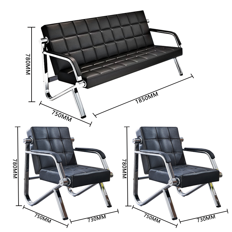 応接セット 1人掛け 3人掛け 受付用 事務用 ステンレスフレーム ソフトレザー シンプル ラック カスタマイズ可能 JDSF-N010
