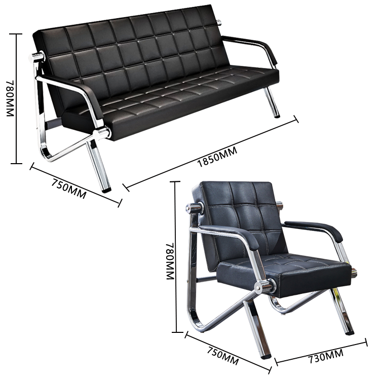 応接セット 1人掛け 3人掛け 受付用 事務用 ステンレスフレーム ソフトレザー シンプル ラック カスタマイズ可能 JDSF-N010