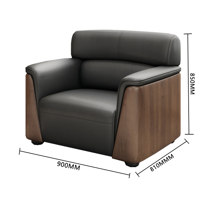 レザーソファー リビングソファー 応接セット 応接ソファ 1人掛け 3人掛け 受付用 厚手 柔軟性 高品質 贅沢 ブラック JDSF-N012