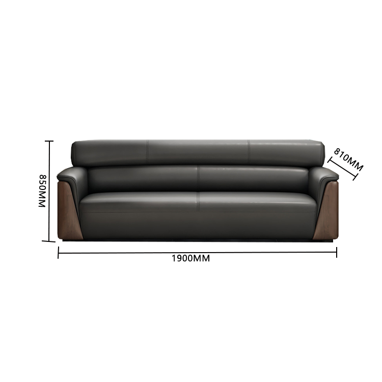 レザーソファー リビングソファー 応接セット 応接ソファ 1人掛け 3人掛け 受付用 厚手 柔軟性 高品質 贅沢 ブラック JDSF-N012