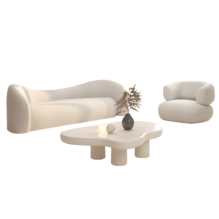 応接セット ロータイプ 受付ソファー 1人掛け 3人掛け 美容院 丸み 柔らかい おしゃれ ベージュ カスタマイズ可能 JDSF-N018