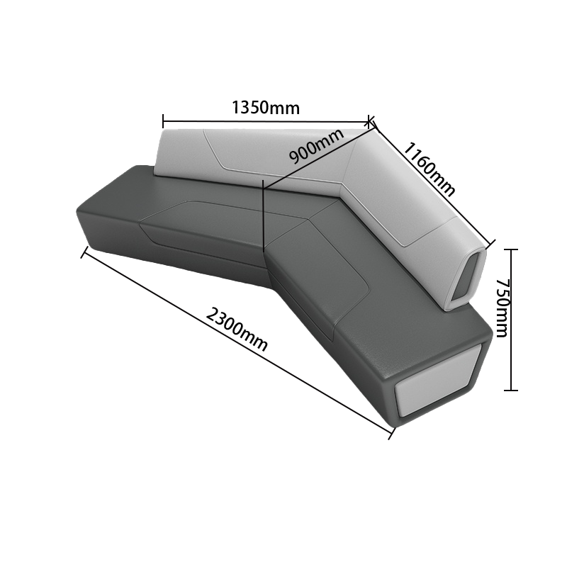 ロータイプ 変形ソファ モジュール式ソファ 商談ソファセット 美容院 受付用 ロビー用 多人数 ブラック カスタマイズ可能 JDSF-N035