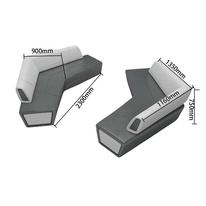 ロータイプ 変形ソファ モジュール式ソファ 商談ソファセット 美容院 受付用 ロビー用 多人数 ブラック カスタマイズ可能 JDSF-N035