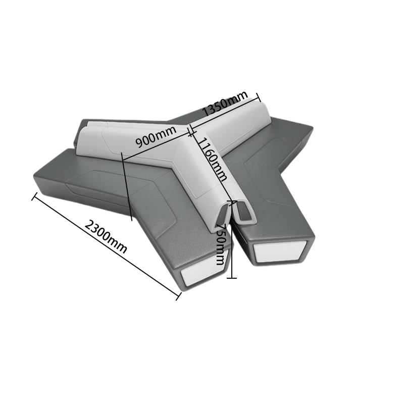 ロータイプ 変形ソファ モジュール式ソファ 商談ソファセット 美容院 受付用 ロビー用 多人数 ブラック カスタマイズ可能 JDSF-N035