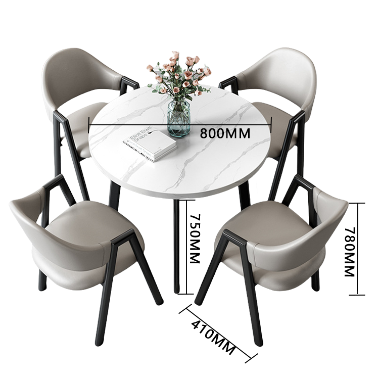応接セット 丸テーブル 相談用チェア 受付用 喫茶店 1人掛け マーブル模様 モダン シンプル グレー カスタマイズ可能 JDZH-N003