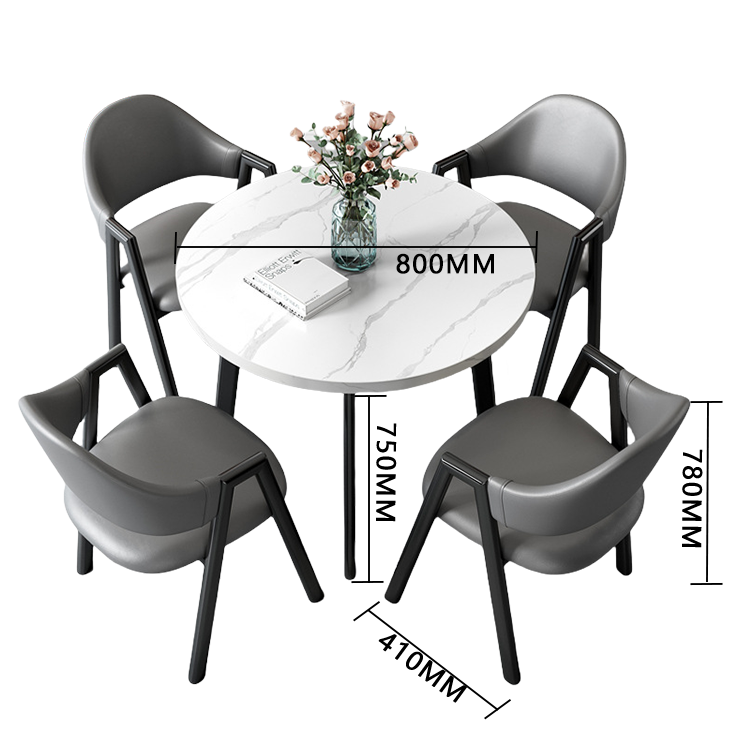 応接セット 丸テーブル 相談用チェア 受付用 喫茶店 1人掛け マーブル模様 モダン シンプル グレー カスタマイズ可能 JDZH-N003