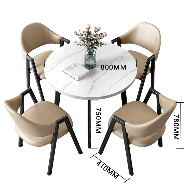 応接セット 丸テーブル 相談用チェア 受付用 喫茶店 1人掛け マーブル模様 モダン シンプル グレー カスタマイズ可能 JDZH-N003
