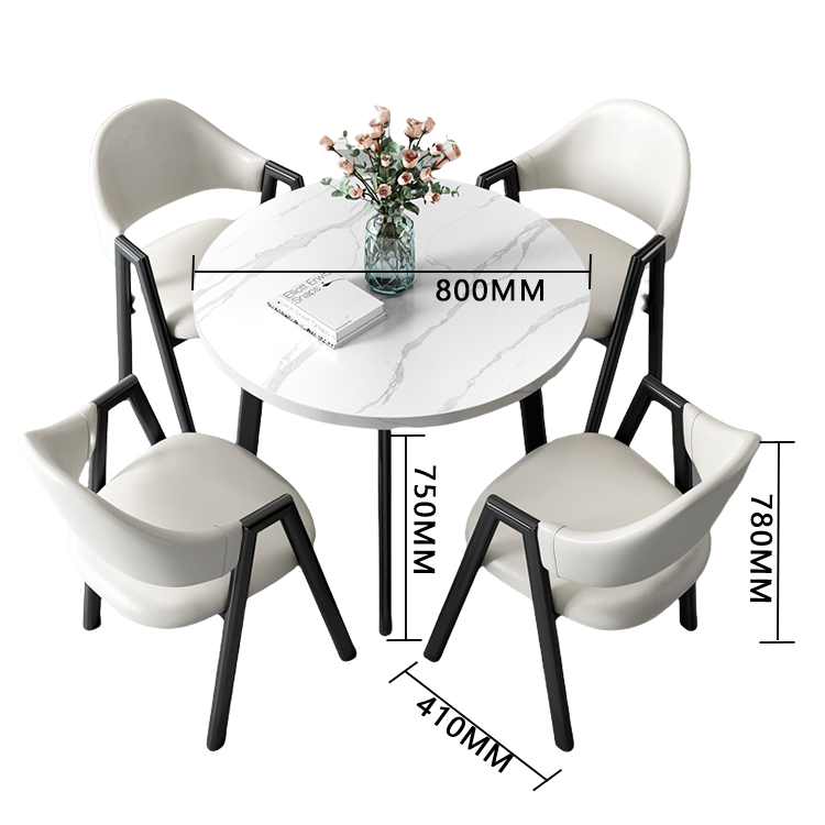 応接セット 丸テーブル 相談用チェア 受付用 喫茶店 1人掛け マーブル模様 モダン シンプル グレー カスタマイズ可能 JDZH-N003