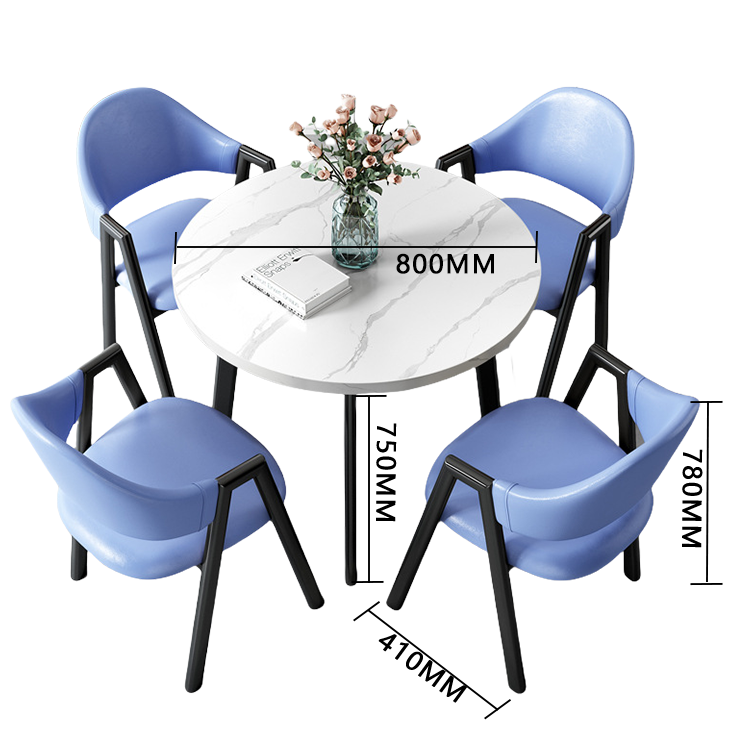 応接セット 丸テーブル 相談用チェア 受付用 喫茶店 1人掛け マーブル模様 モダン シンプル グレー カスタマイズ可能 JDZH-N003